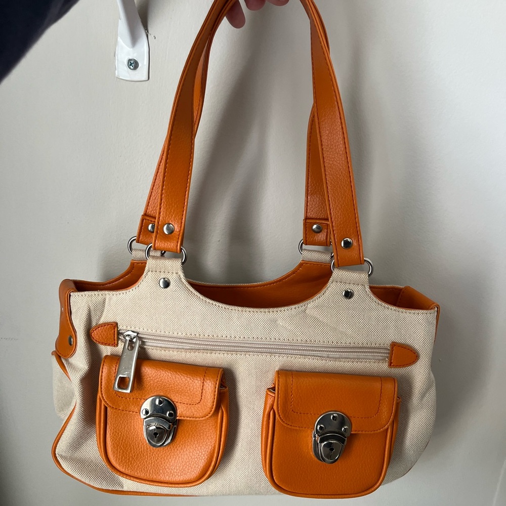 Y2K Orange and Cream Handbag